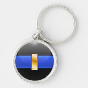 Thin Blue Line Police Rank Key Ring