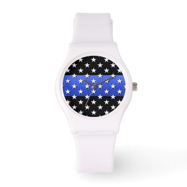 Thin Blue Line Police Stars and Stripes Watch (Front)