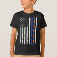 Thin Blue Line Police Support Autism 4th July Mum