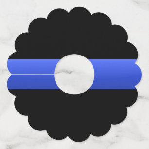 Thin Blue Line Police Theme Wine Glass Tag