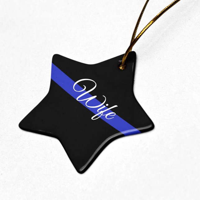 Thin Blue Line: Police Wife Ceramic Tree Decoration (Creator Uploaded)