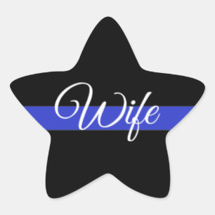 Thin Blue Line: Police Wife Star Sticker