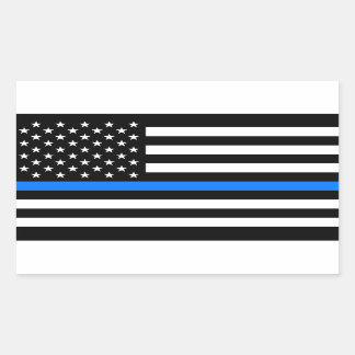 "THIN BLUE LINE" RECTANGULAR STICKER