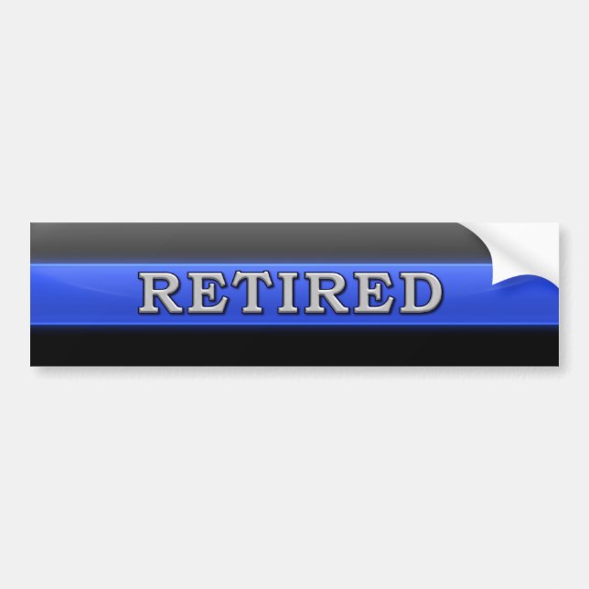 Thin Blue Line Retired Bumper Sticker (Front)