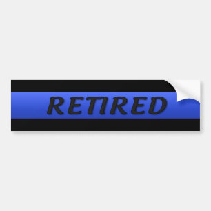 Thin Blue Line Retired Bumper Sticker