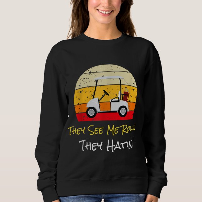 Thin Blue Line Retired Police Officer Cop Golf Lov Sweatshirt (Front)