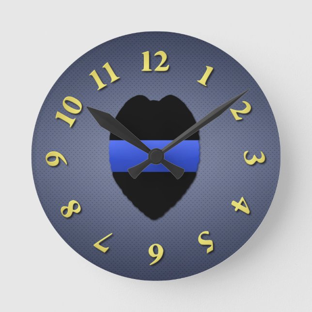 Thin Blue Line Round Clock (Front)