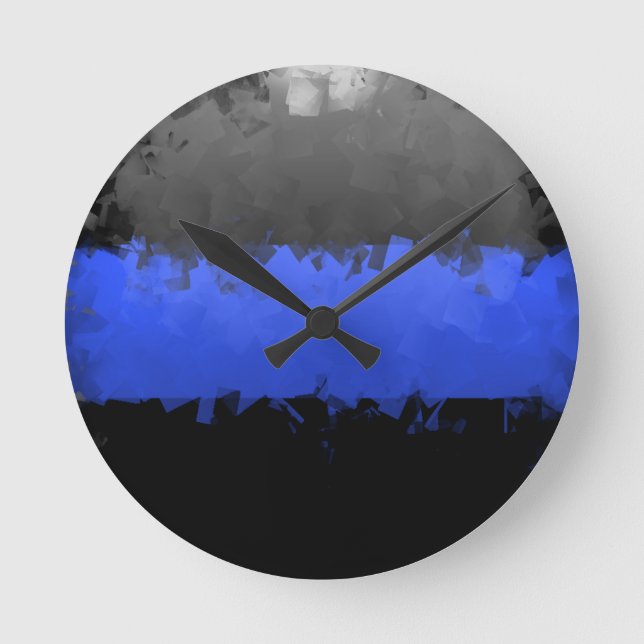 Thin Blue Line Round Clock (Front)