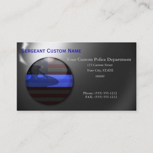 Thin Blue Line - Saluting Balls of Steel Business Card (Front)