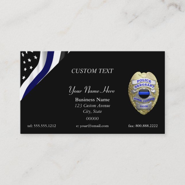 Thin Blue Line Sergeant Business Card (Front)
