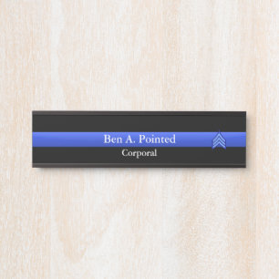 Thin Blue Line - Sergeant Stripes Rank Door Sign