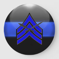 Thin Blue Line - Sergeant Stripes Rank Insignia