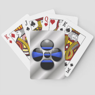 Thin Blue Line Shamrock Button Playing Cards