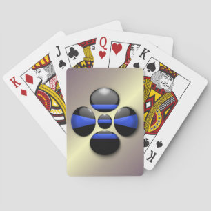 Thin Blue Line Shamrock Button Playing Cards