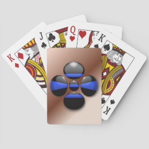 Thin Blue Line Shamrock Button Playing Cards