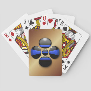 Thin Blue Line Shamrock Button Playing Cards