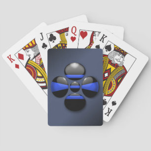 Thin Blue Line Shamrock Button Playing Cards