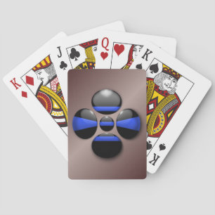 Thin Blue Line Shamrock Button Playing Cards