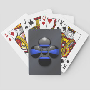 Thin Blue Line Shamrock Button Playing Cards