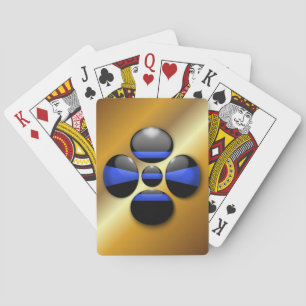 Thin Blue Line Shamrock Button Playing Cards