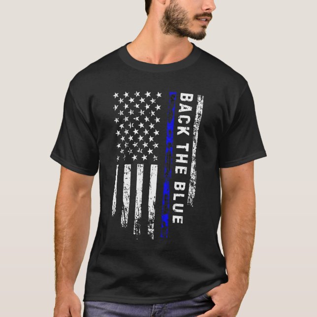 Thin Blue Line Shirt for Law Enforcement (Front)