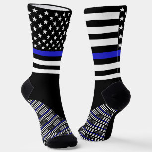 Thin Blue Line Socks, American flag colours, Polic Socks