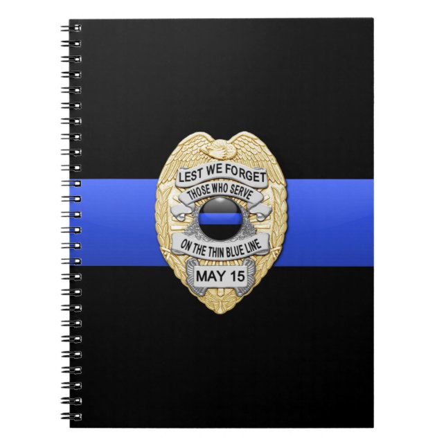 Thin Blue Line Spiral Notebook (Front)