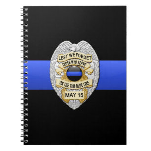 Thin Blue Line Spiral Notebook