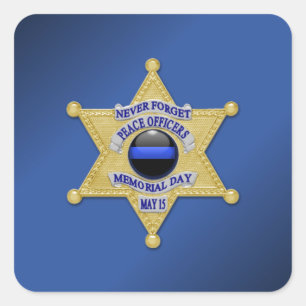 Thin Blue Line Square Sticker