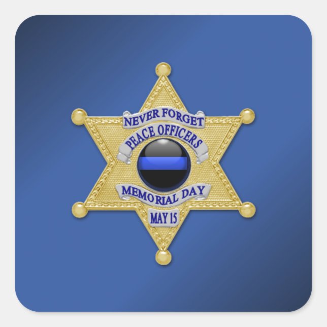 Thin Blue Line Square Sticker (Front)