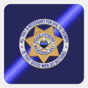 Thin Blue Line Square Sticker