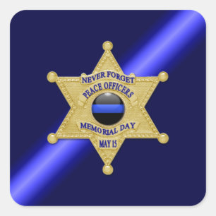 Thin Blue Line Square Sticker