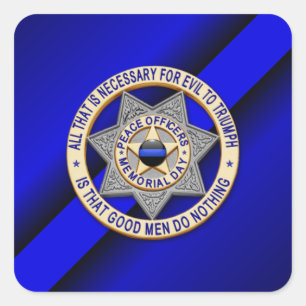 Thin Blue Line Square Sticker
