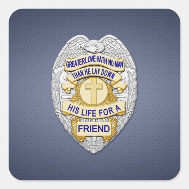 Thin Blue Line Square Sticker (Front)