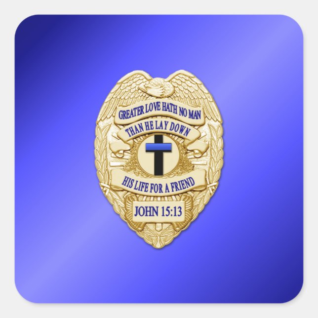 Thin Blue Line Square Sticker (Front)