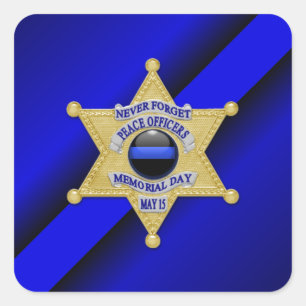 Thin Blue Line Square Sticker