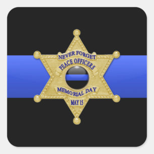 Thin Blue Line Square Sticker