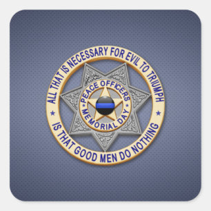 Thin Blue Line Square Sticker