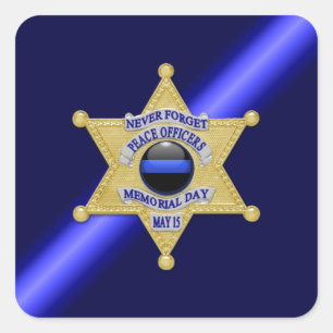 Thin Blue Line Square Sticker