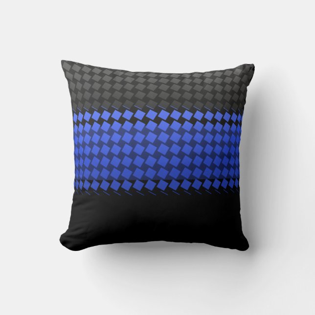 Thin Blue Line Squares Cushion (Front)