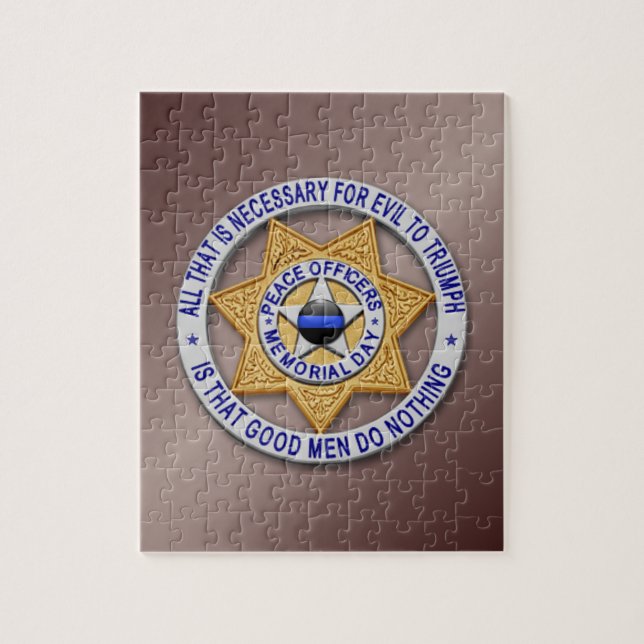 Thin Blue Line Star Badge Jigsaw Puzzle (Vertical)