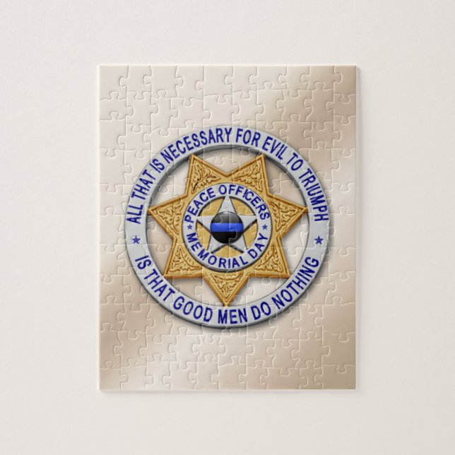Thin Blue Line Star Badge Jigsaw Puzzle (Vertical)