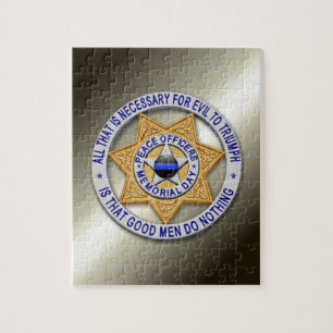 Thin Blue Line Star Badge Jigsaw Puzzle