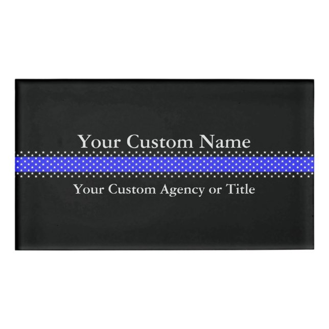 Thin Blue Line Stars Name Tag (Front)