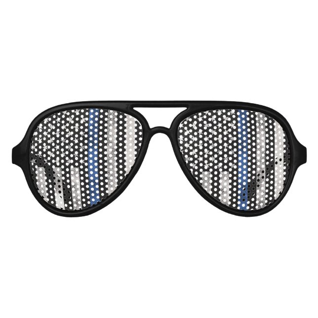 Thin Blue Line Sunglasses, Vertical Flag Aviator Sunglasses (Front)