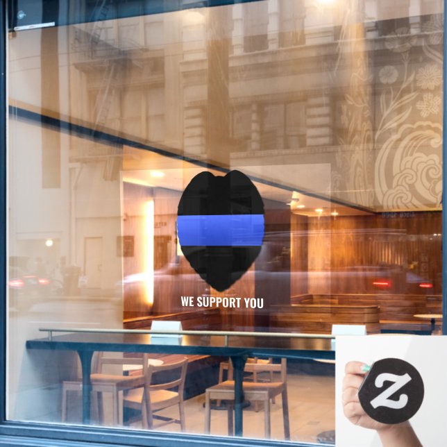Thin Blue Line Supporter Window Cling (Cafe Window)