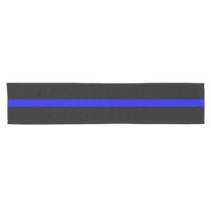 Thin Blue Line Symbolic Memorial on a Short Table Runner