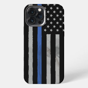 Thin Blue Line Tattered Distressed Flag Case-Mate iPhone 13 Pro Max Case