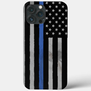 Thin Blue Line Tattered Distressed Flag Case-Mate  iPhone 13 Pro Max Case