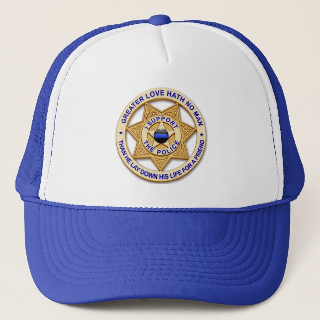 Thin Blue Line Trucker Hat (Front)